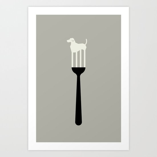 DOG - FORK Art Print
