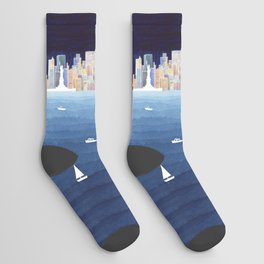 New York City NYC skyline panorama Manhattan Socks
