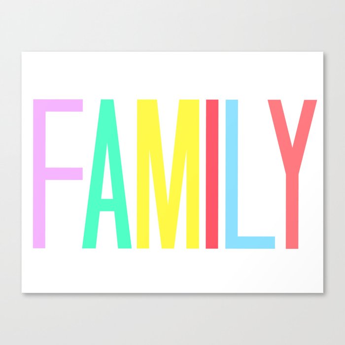 FAMILY bright colors 8x10 Canvas Print