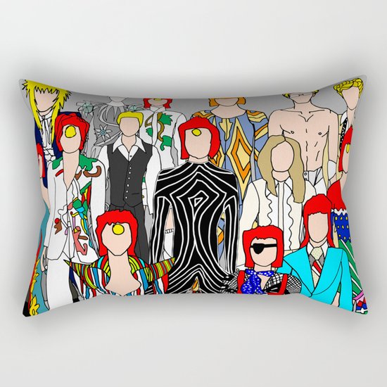 Bowie Doodle Square Rectangular Pillow