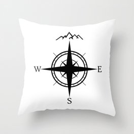 Mountain Compass Throw Pillow