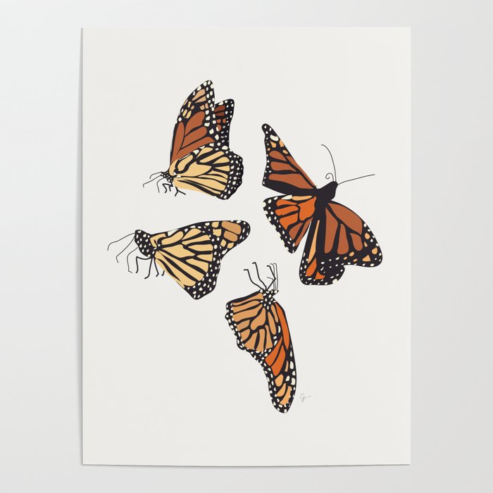 Monarch Butterflies Poster