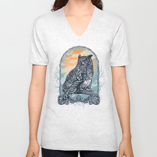 Twilight Owl Unisex V-Neck