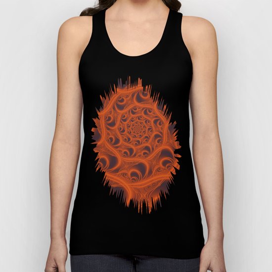 Fractal Web in Halloween Orange Unisex Tank Top