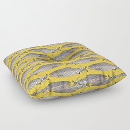 steampunk salmon yellow Floor Pillow