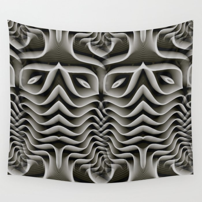 Exo Skelton 3d Optical Illusion Wall Tapestry By Bohemianbound Society6
