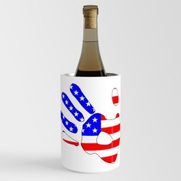 Stars And Stripes Hand Print Silhouette Wine Chiller