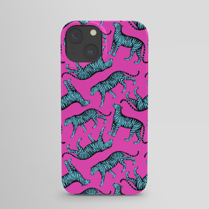 Tigers (Magenta and Blue) iPhone Case