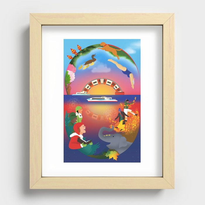 Round the clock Recessed Framed Print