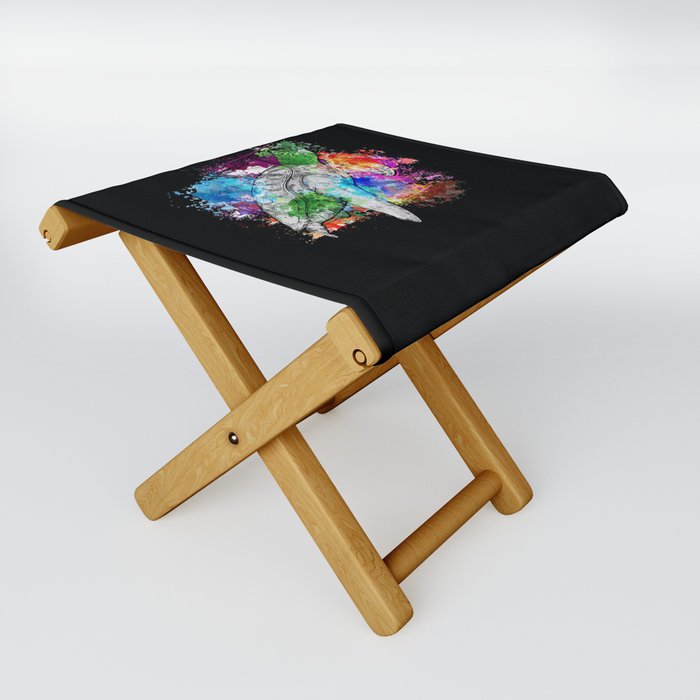 Turtle Relaxed Chilling Sea Ocean Beach Folding Stool