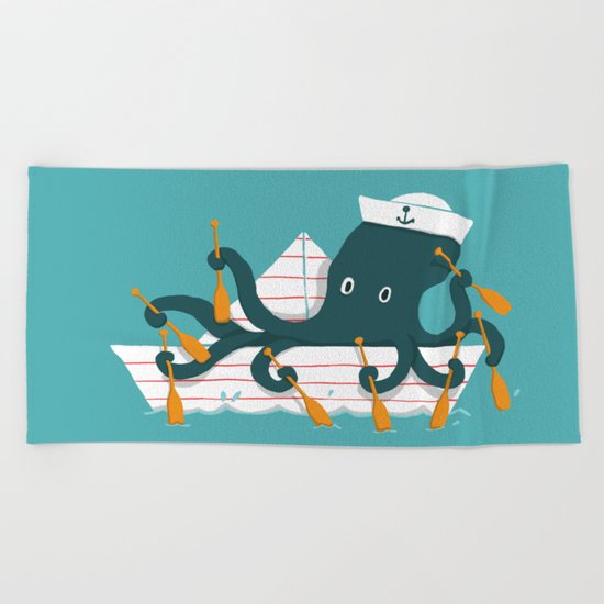 Sailor Octopus Beach Towel