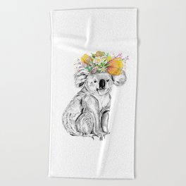 Koala • Animal Illustration | Art Print | Wall Art | Animal Art | Original Artwork Beach Towel