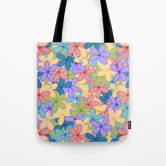 Rainbow Flowers Tote Bag