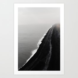 BLACK SAND BEACH Art Print | Film, Popart, Waves, Iceland, Painting, Travel, Love, Ocean, Black And White, Pattern 