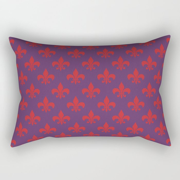 Fleur De Lys - Florence Italy Purple and Red Pattern Rectangular Pillow