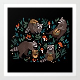 Raccoons Art Print