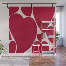 Red Hearts Swirling in Lava Lamp  Wall Mural