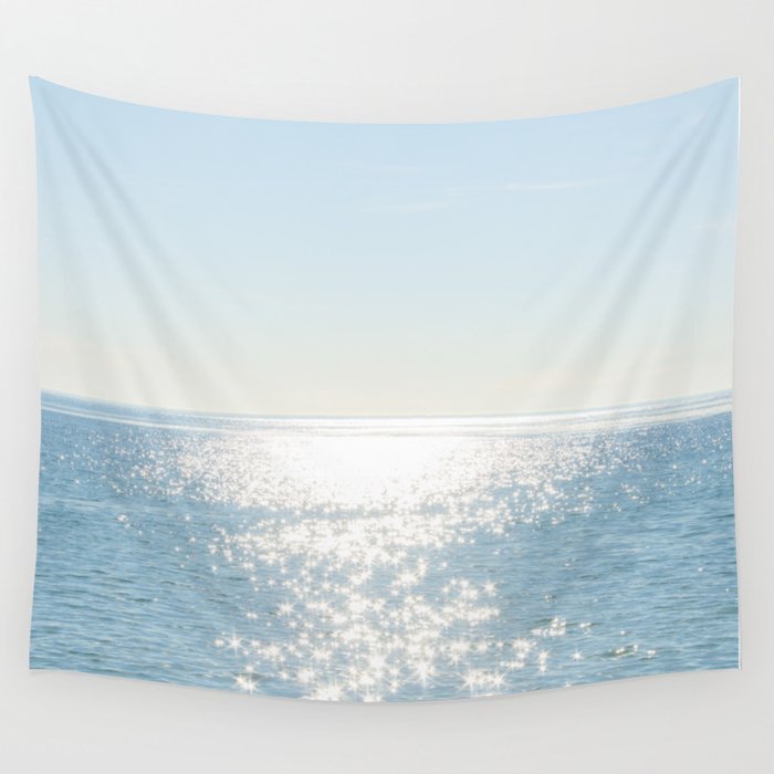 Electric Blue Ocean Wall Tapestry