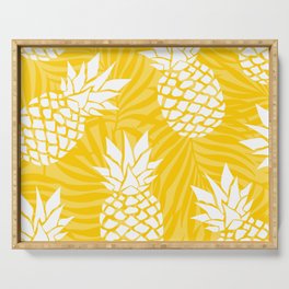 Bright Yellow, Summer, Pineapple Art Serving Tray