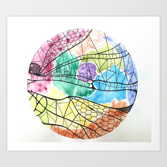 Microscopic Dragonfly Wing #2 Art Print