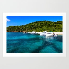 Caribbean Crystal Blue Ocean & Beach (Puerto Rico) Art Print