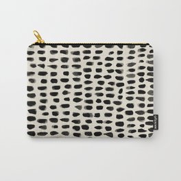 Dots (Beige) Carry-All Pouch | Midcentury, Dotted, Dots, Painting, Midcenturymodern, Pattern, Graphicdesign, Blackandwhite, Minimalist, Shapes 