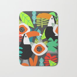 Tropical vibe with toucans Bath Mat