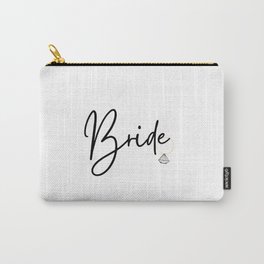 Bride cursive letters Carry-All Pouch | Party, Black, Married, Bachelorette, Cursive, Graphicdesign, Bridegift, Merryme, Ring, Celebration 