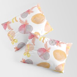 Modern Pink Lilac Lavender Yellow Watercolor Easter Eggs Pillow Sham