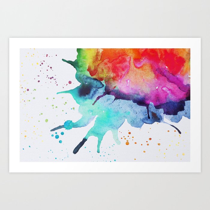 Rainbow Chakra Watercolor Splash Art Print By Erinmorris Society6