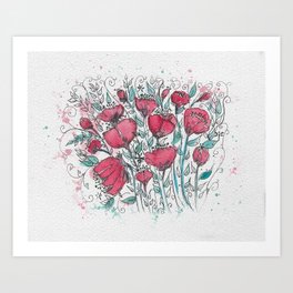 Poppy meadow Art Print