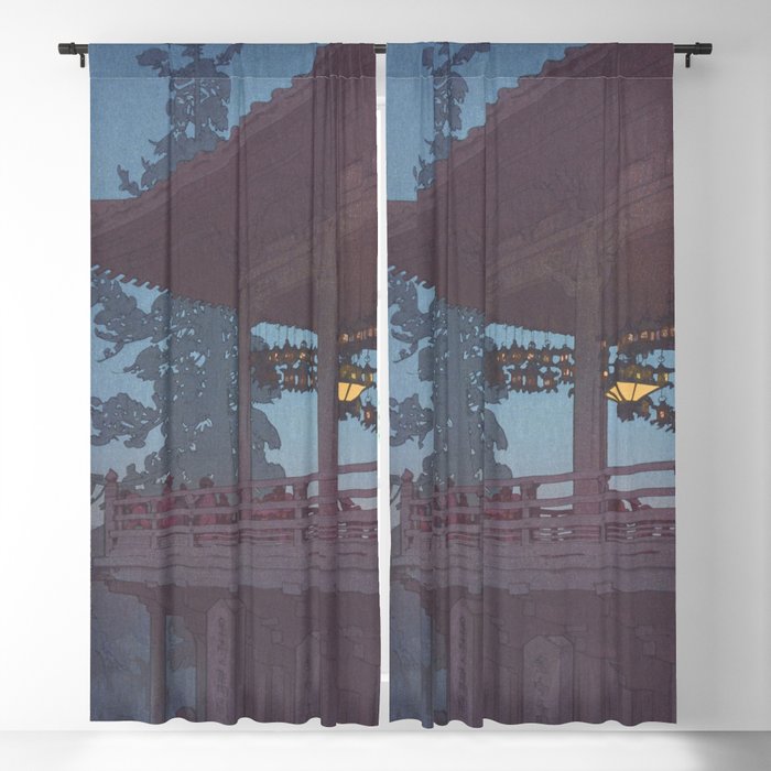 Hiroshi Yoshida, Evening In Todaiji Nara Temple - Vintage Japanese Woodblock Print Art Blackout Curtain