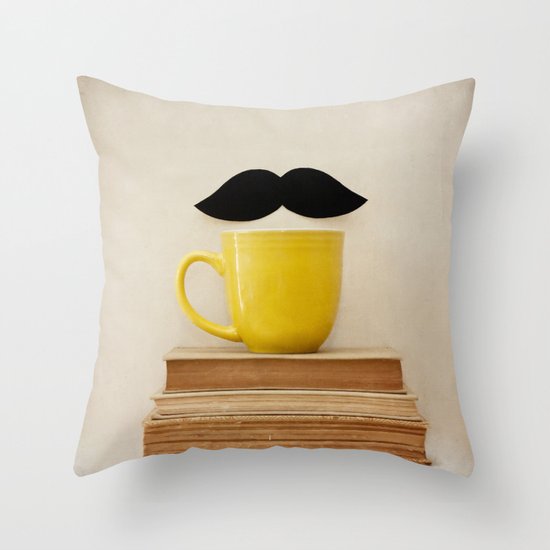 Mr. Stache Throw Pillow