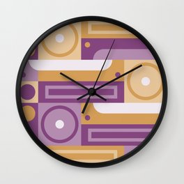 Purple Orange Geometric Wall Clock