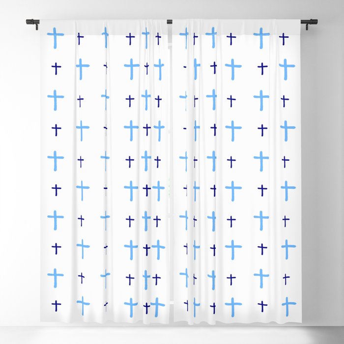 Christian Cross 58– blue Blackout Curtain