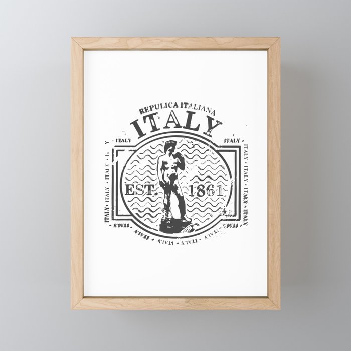 Italy Stamp Framed Mini Art Print