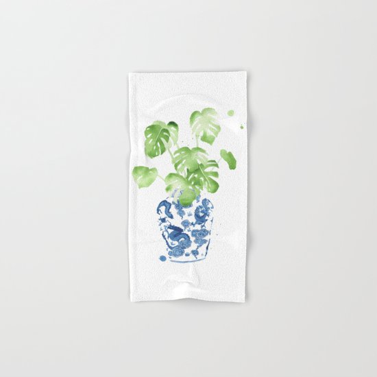 Ginger Jar + Monstera Hand & Bath Towel