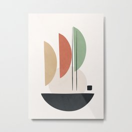 Minimal Shapes No.59 Metal Print | Geometric, Modern, Shapes, Minimal, Leaf, Painting, Nature, Shape, Art, Pattern 