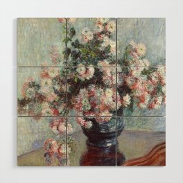 Chrysanthemums by Claude Monet , 1882 Wood Wall Art