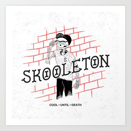 Skooleton Art Print