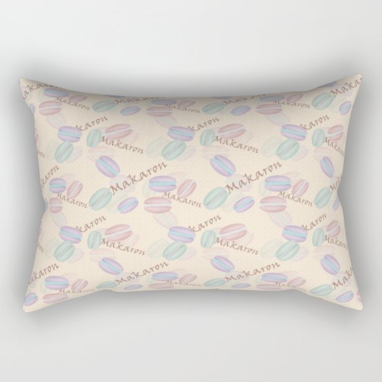 Sweet French pastries. Macaron. Rectangular Pillow