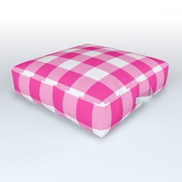 Classic Check - hot pink Outdoor Floor Cushion