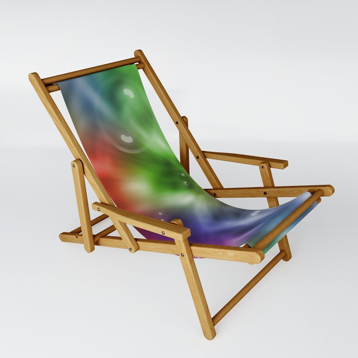 Abstract Rainbow Bubbles Sling Chair
