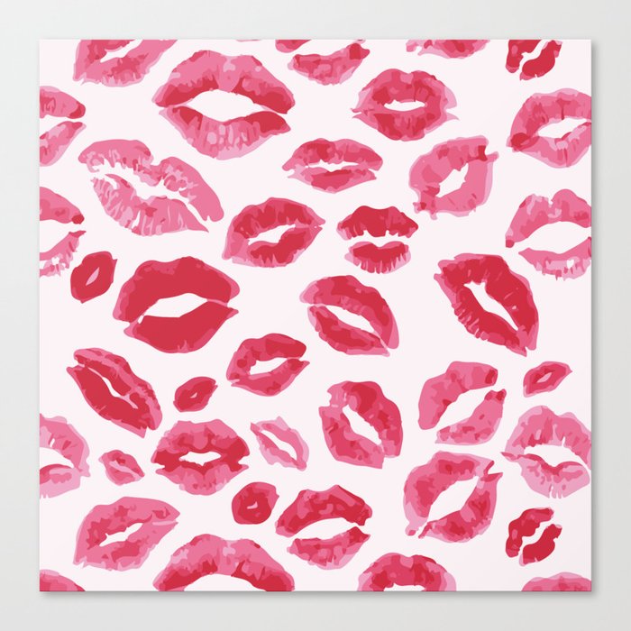 Lipstick Kisses Canvas Print
