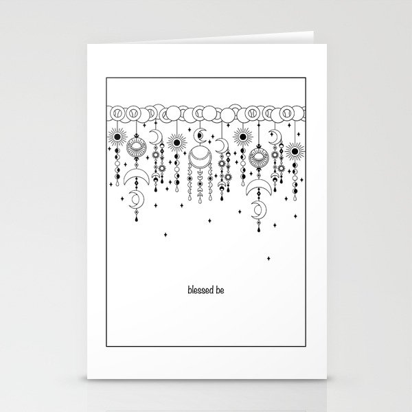 Moon Chimes Blessed Be Pagan Greeting Stationery Cards