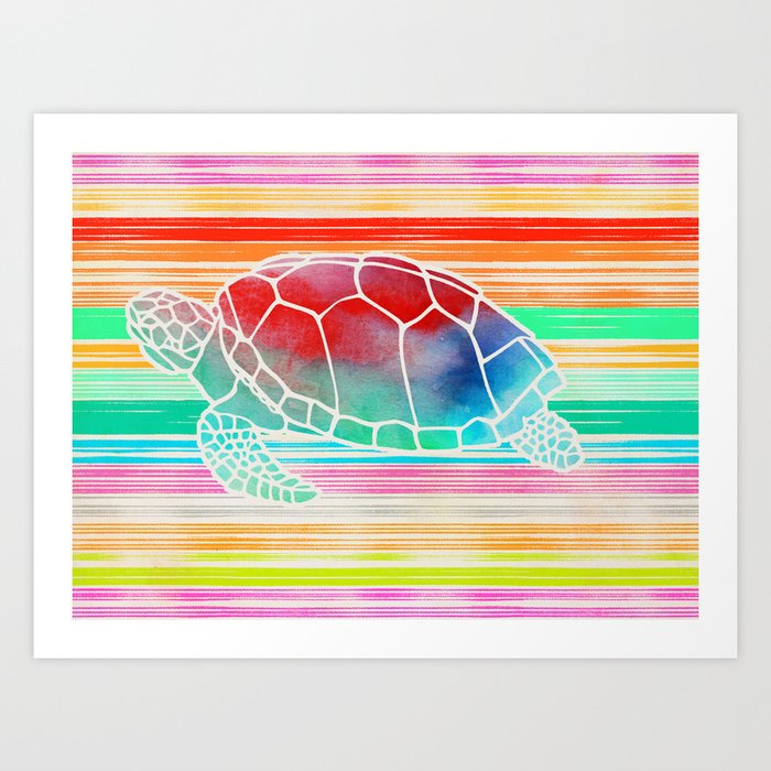Turtle Collage by Garima and Jacqueline Art Print