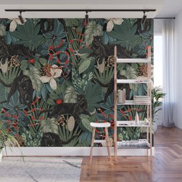 Tropical Black Panther Wall Mural