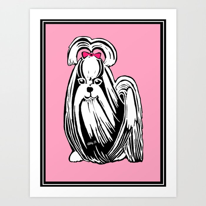 Longhaired Shih Tzu Art Print By Artistabigail Society6