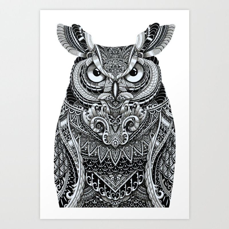 Great Horned Owl Art Print Home Decor Wall Art Poster C 