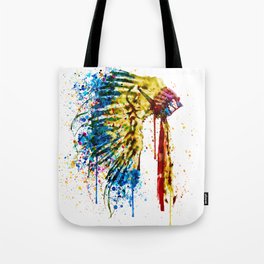 Native American Feather Headdress Tote Bag